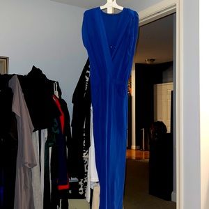 Beautiful Blue Jumpsuit with top button to close